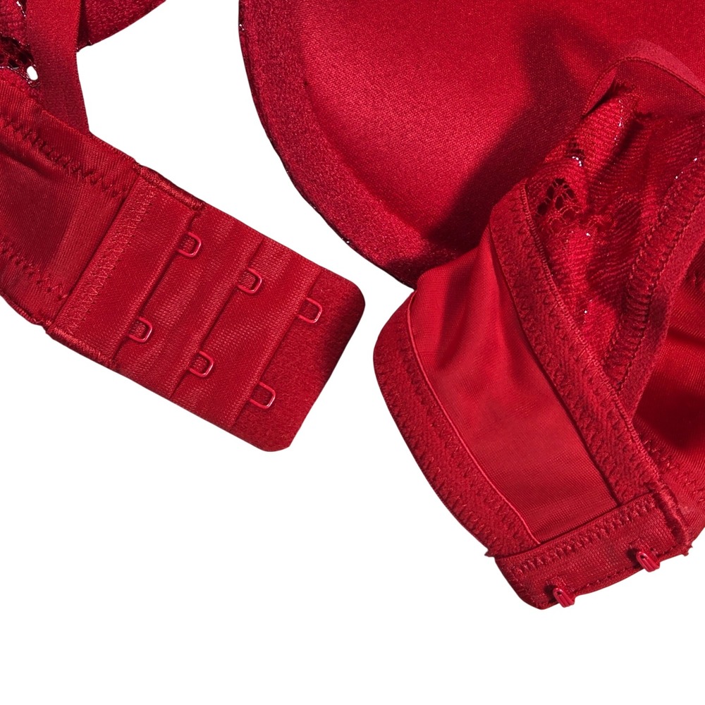 Maidenform Love The Lift Push Up Bra 36C Red Lace Plunging Neckline DM9900 - Picture 5 of 10